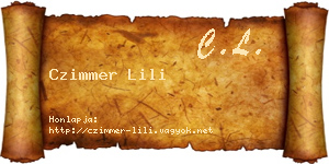 Czimmer Lili névjegykártya